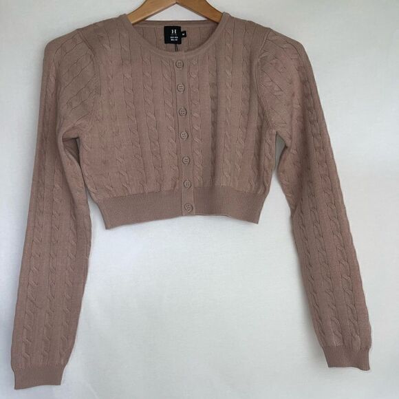 Taupe Cable Knit Sweater Skirt Set - Picture 8 of 15